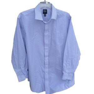 Jos. A. Bank Light Blue/Purple Gingham Button Down Shirt size 18-35 Tailored Fit